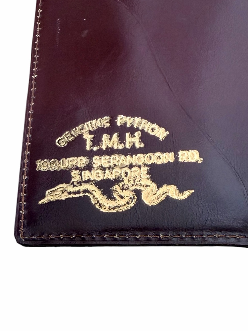 VINTAGE RARE T.M.H PYTHON & LEATHER HISTORIC WALLET. - Picture 8 of 9